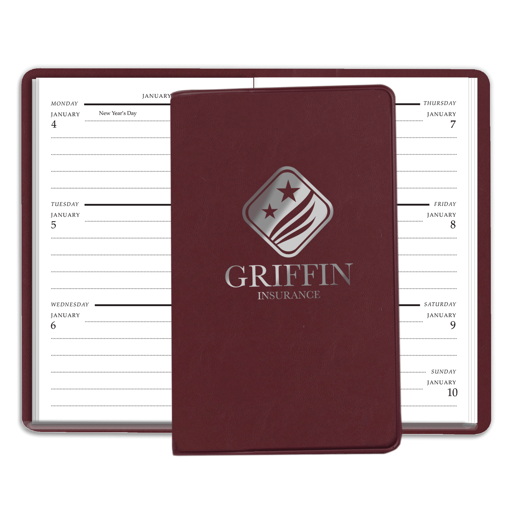 Burgundy Red Imprinted