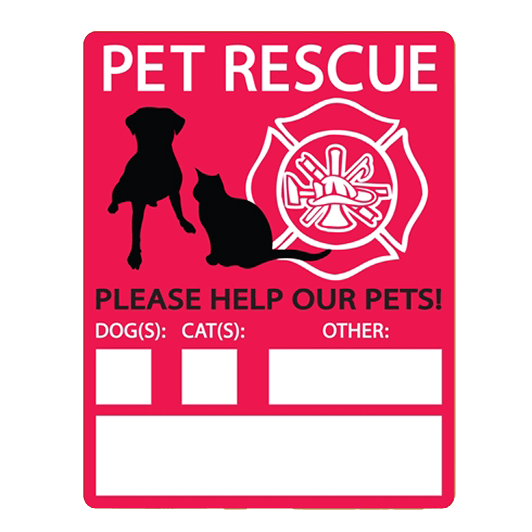 Red Rescue Sign Emergency Rescue Window Decal - Fey Promo