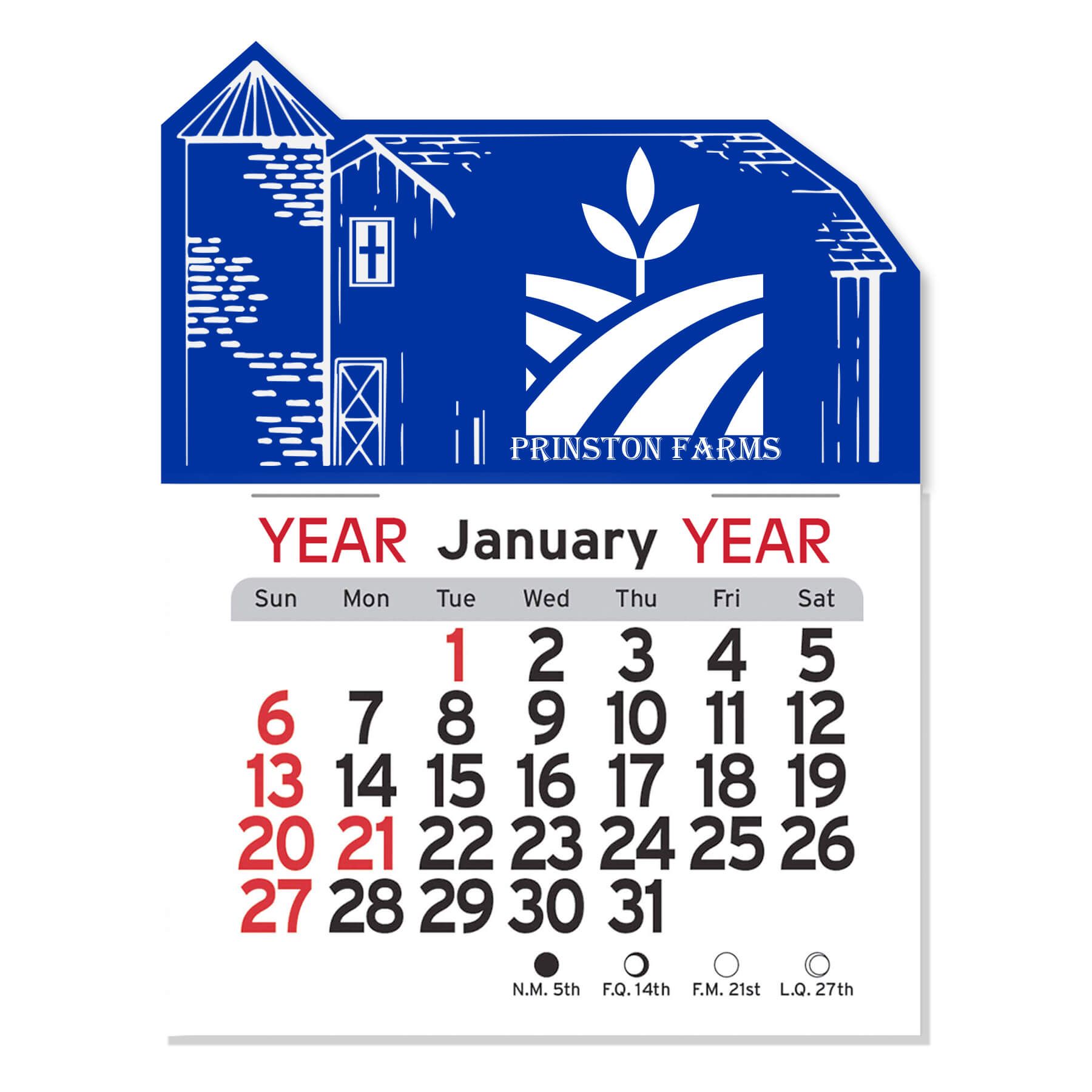 Adhesive Peel-N-Stick® Calendar - Barn - Fey Promo