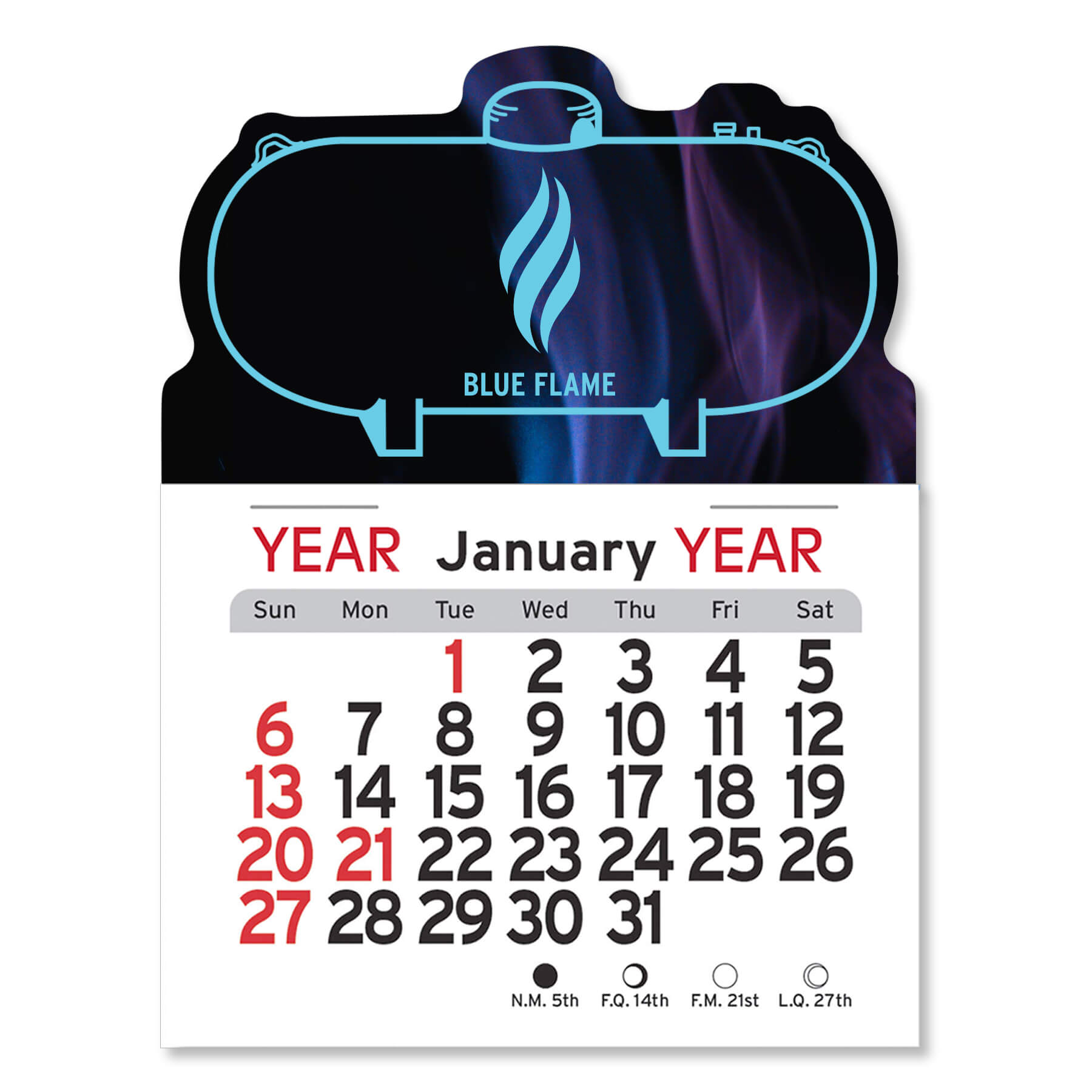 1081 - Adhesive Peel-N-Stick® Calendar - Propane Tank