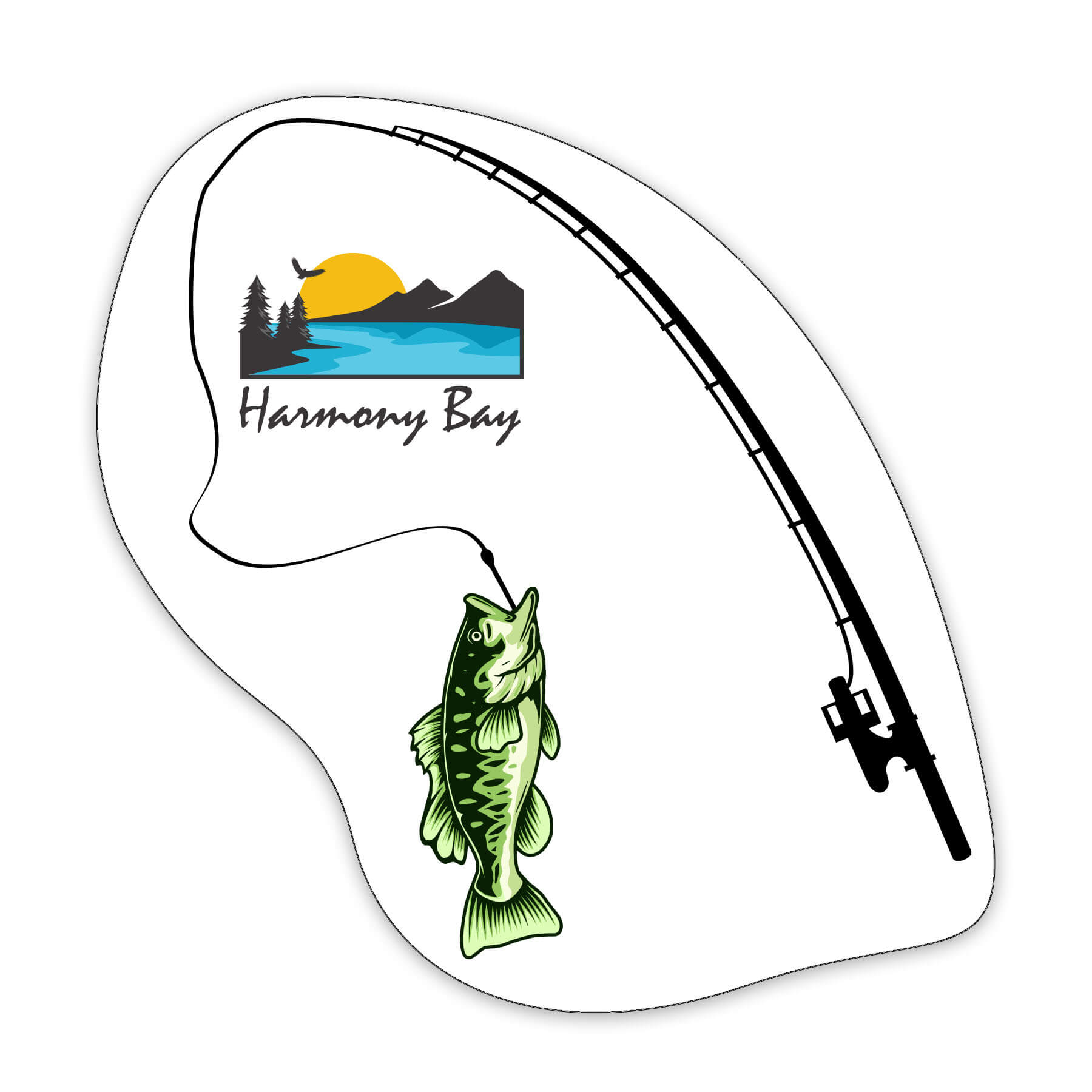 FISH4-35 - Fish and Pole Shaped NoteKeeper&#0153 Magnet 35 Mil