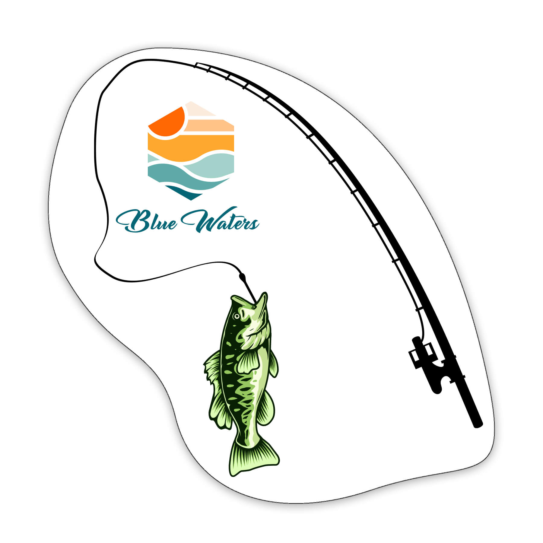 FISH4-20 - Fish and Pole Shaped NoteKeeper&#0153 Magnet 20 Mil