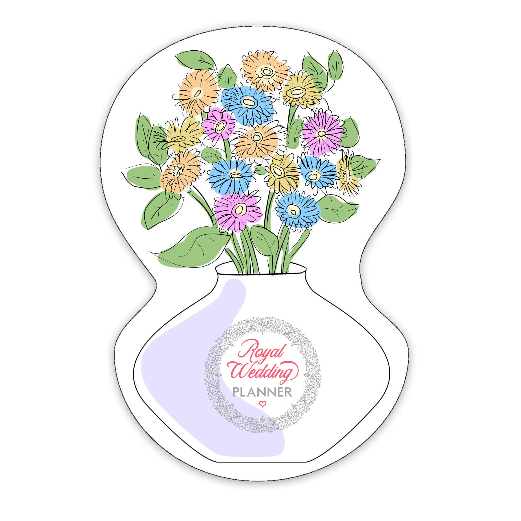 FLOWER2-35 - Flowers with Vase Shaped NoteKeeper&#0153 Magnet 35 Mil