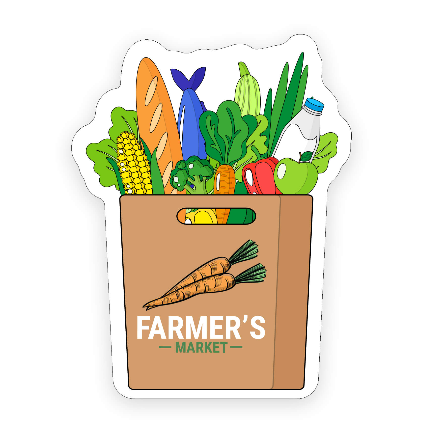 GROCERY2-20 - Grocery Bag Shaped NoteKeeper&#0153 Magnet 20 Mil
