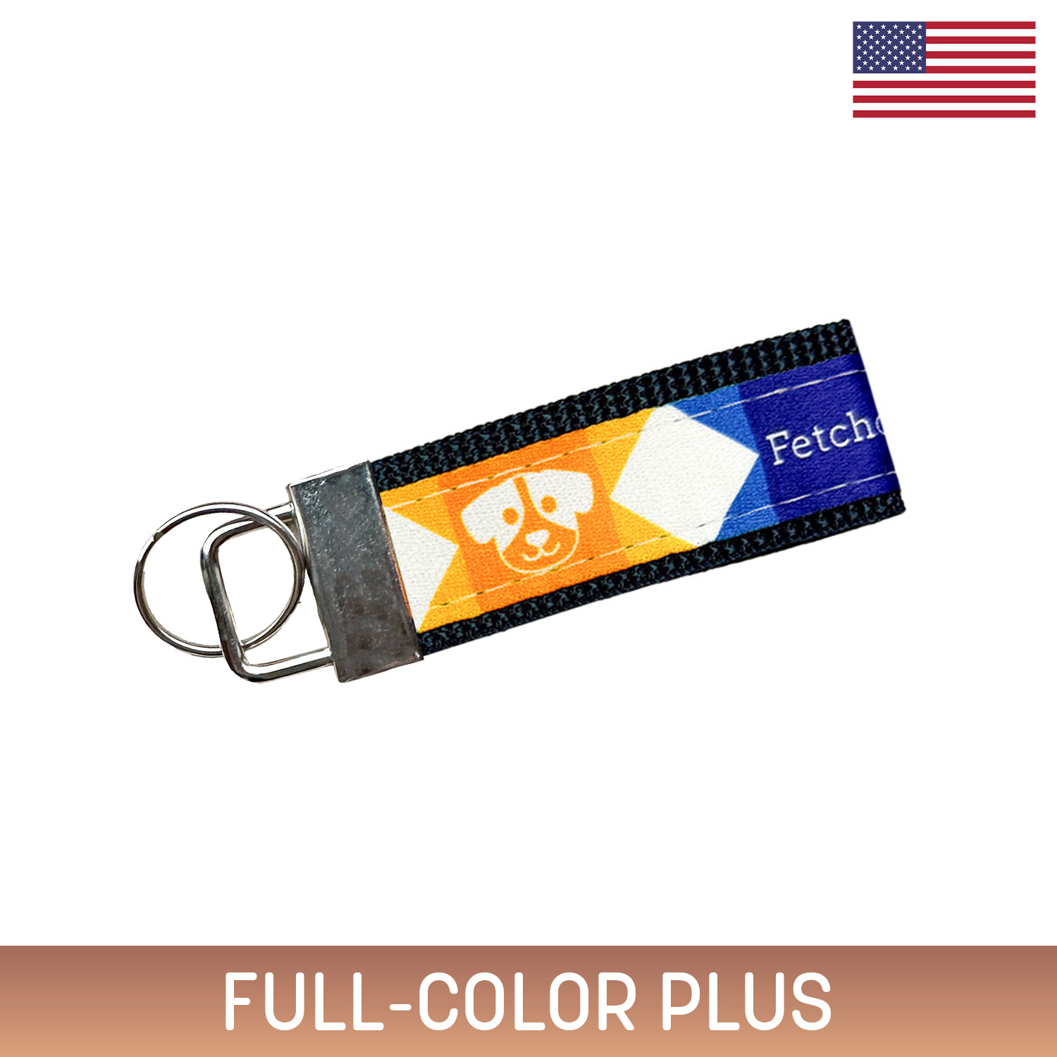 1" X 3" Sublimated Key Strap with Nickel-Plated Hardware