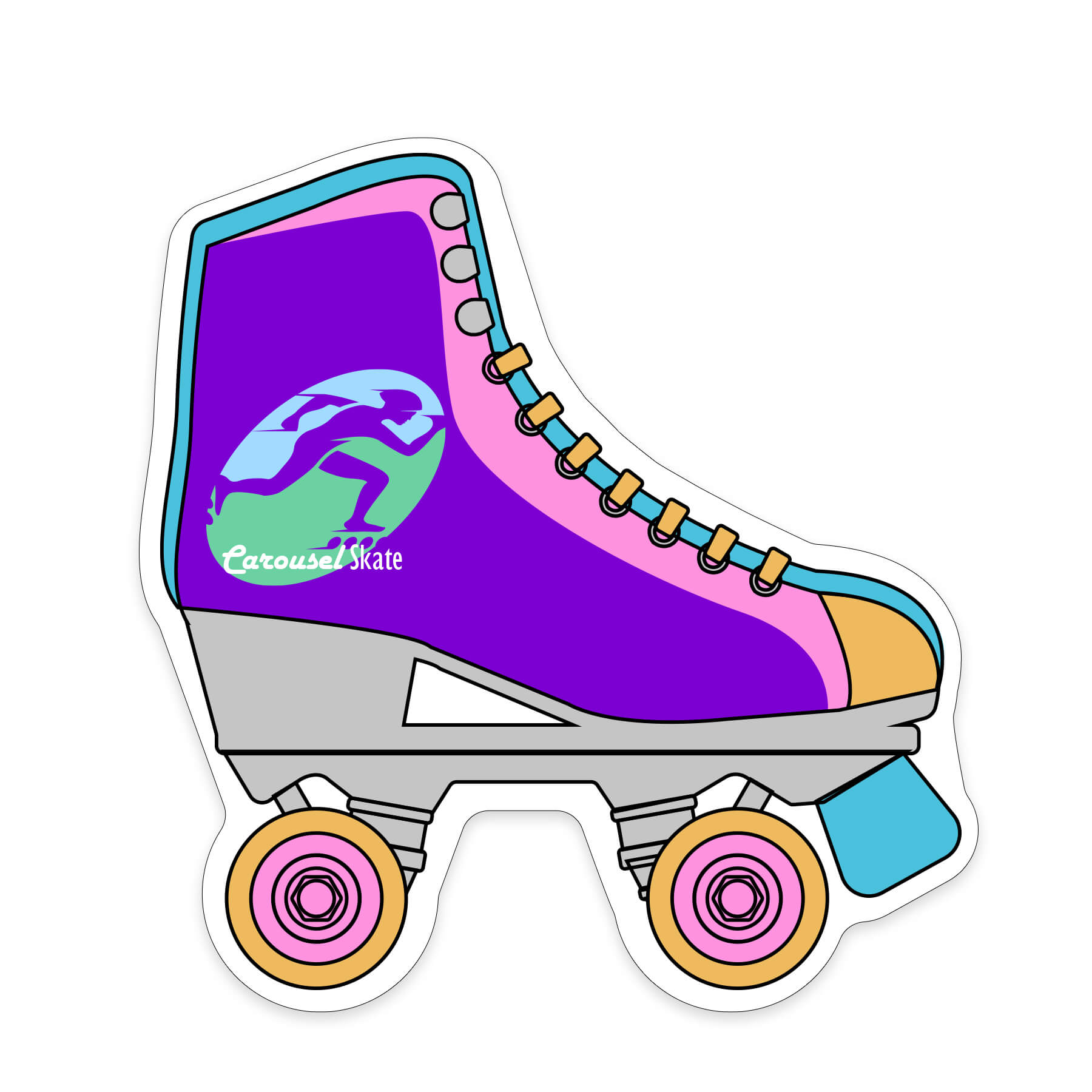 SKATE1-20 - Roller Skate Shaped NoteKeeper&#0153 Magnet 20 Mil