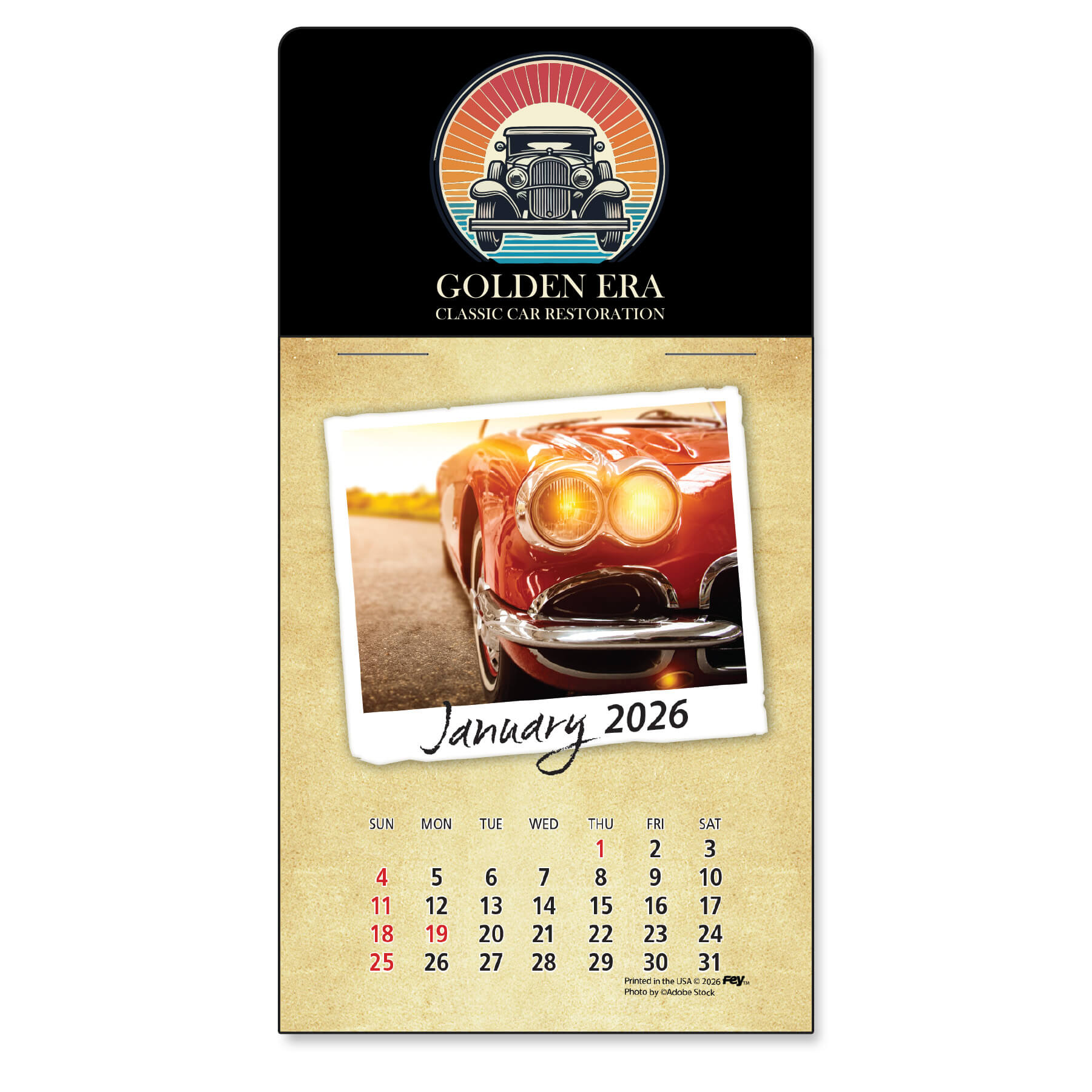 1025CC - Adhesive Peel-N-Stick® Calendar - Classic Cars Pad